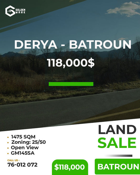 Land for sale in Batroun - أرض للبيع في البترون GM145SA