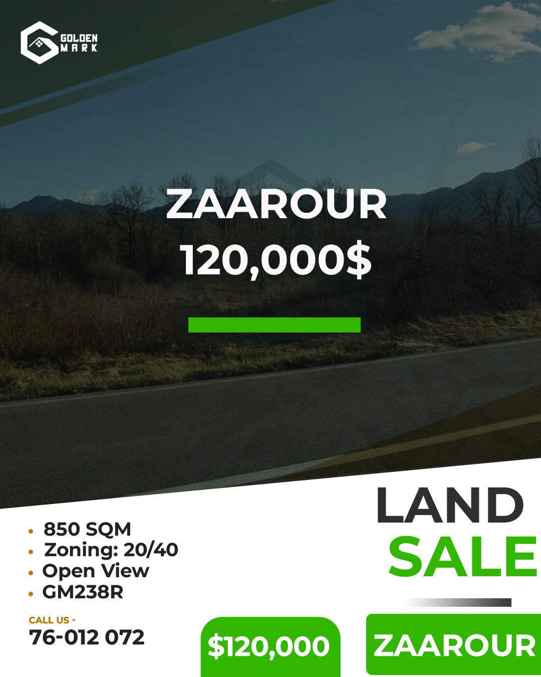 Land for sale in Zaarour - أرض للبيع في الزعرور