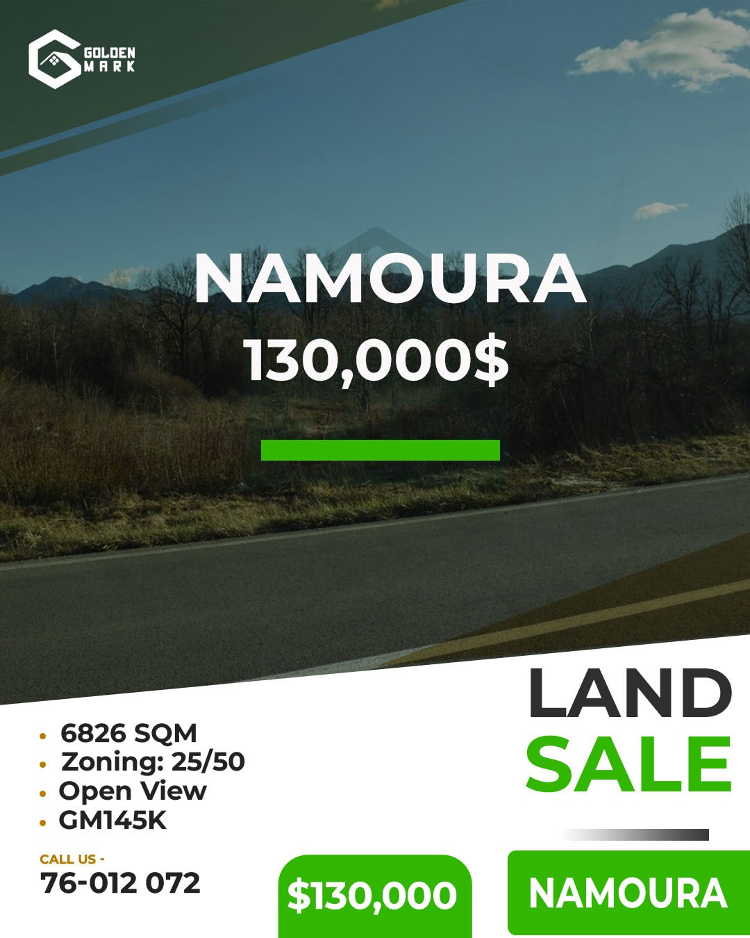 Land for sale in Namoura - أرض للبيع في النمورة