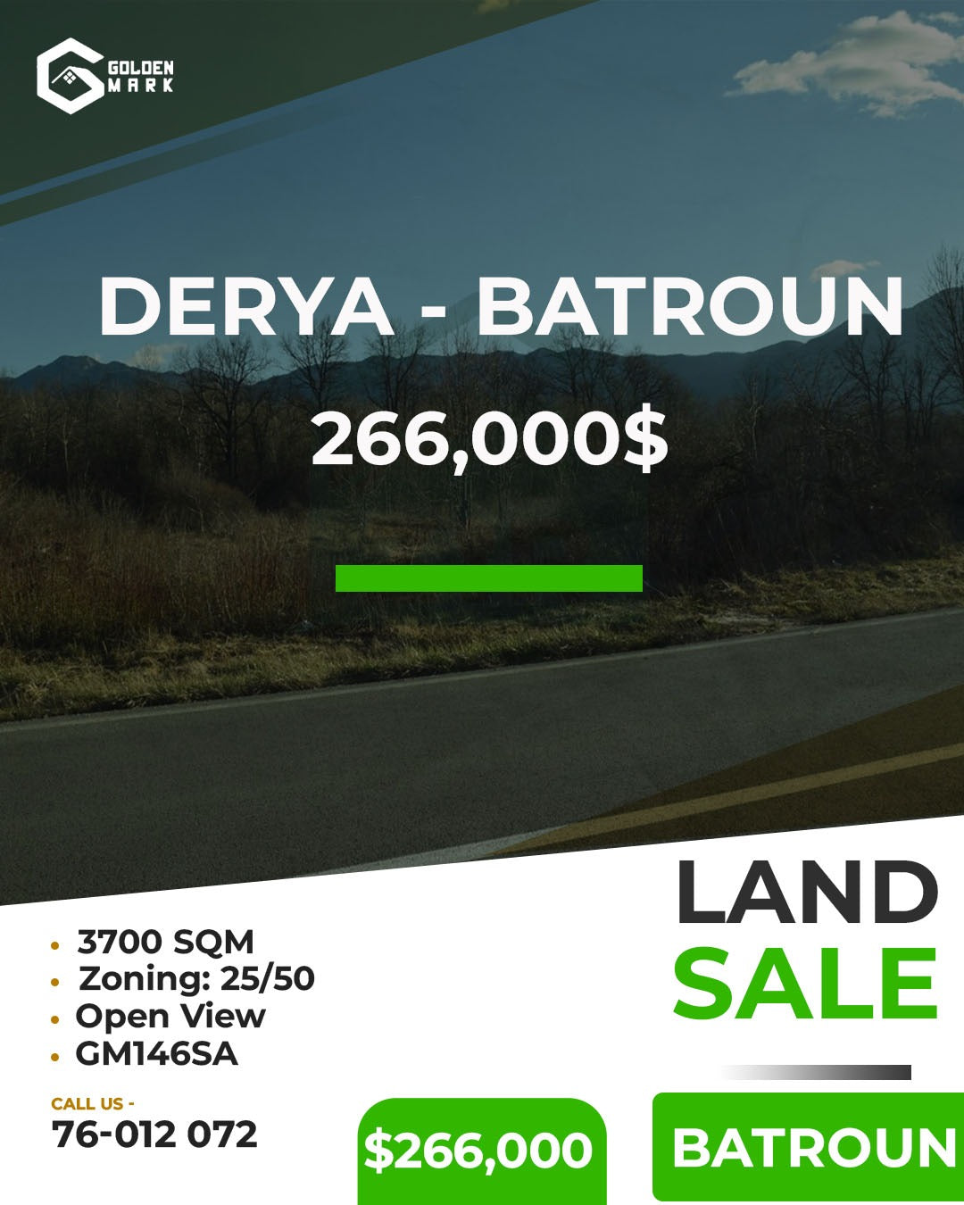 Land for sale in Batroun - أرض للبيع في البترون GM146SA
