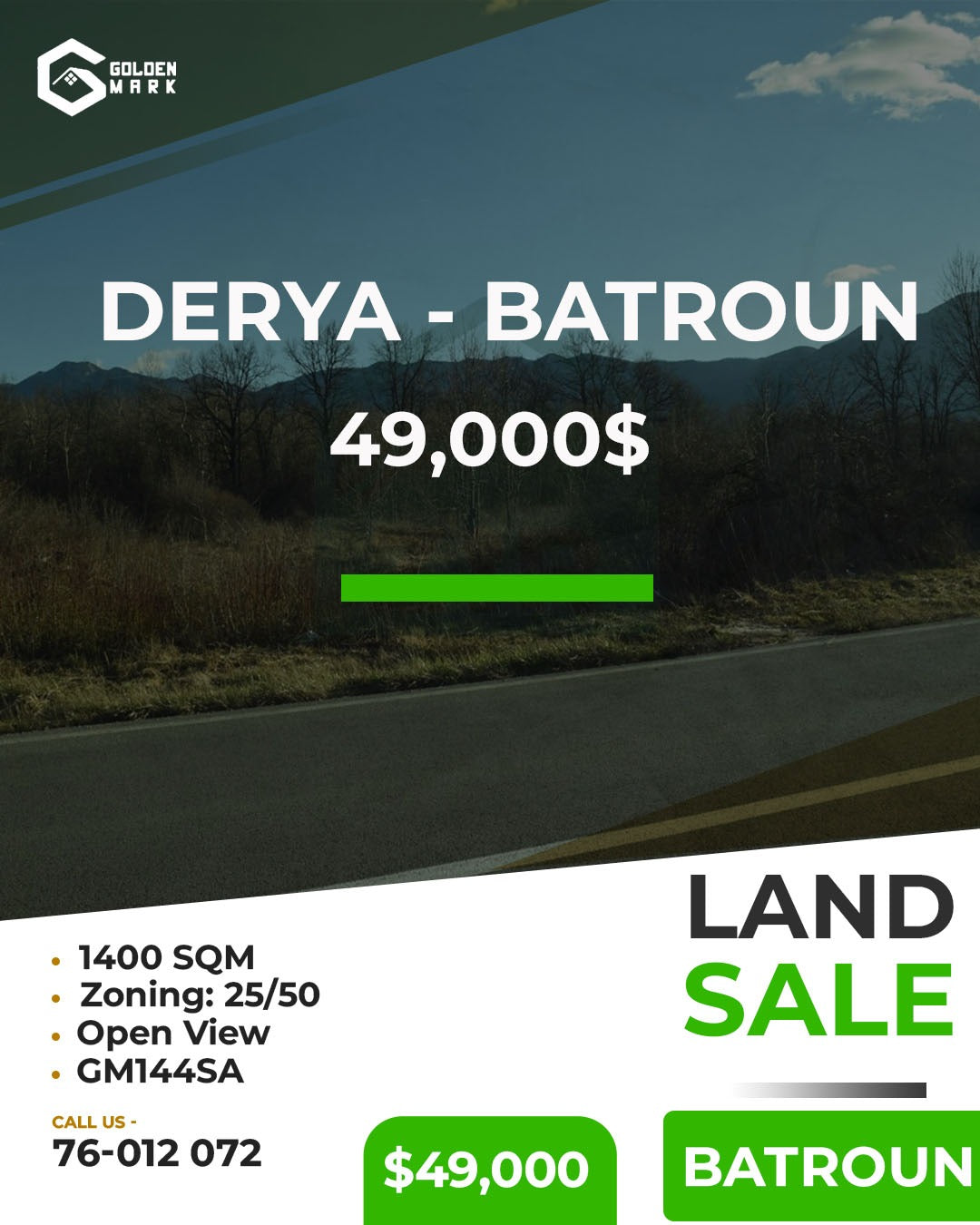 Land for sale in Batroun - أرض للبيع في البترون GM144SA