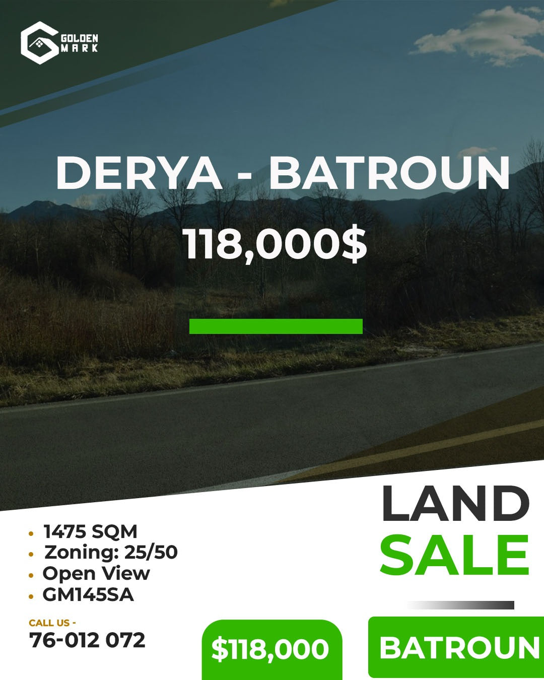 Land for sale in Batroun - أرض للبيع في البترون GM145SA