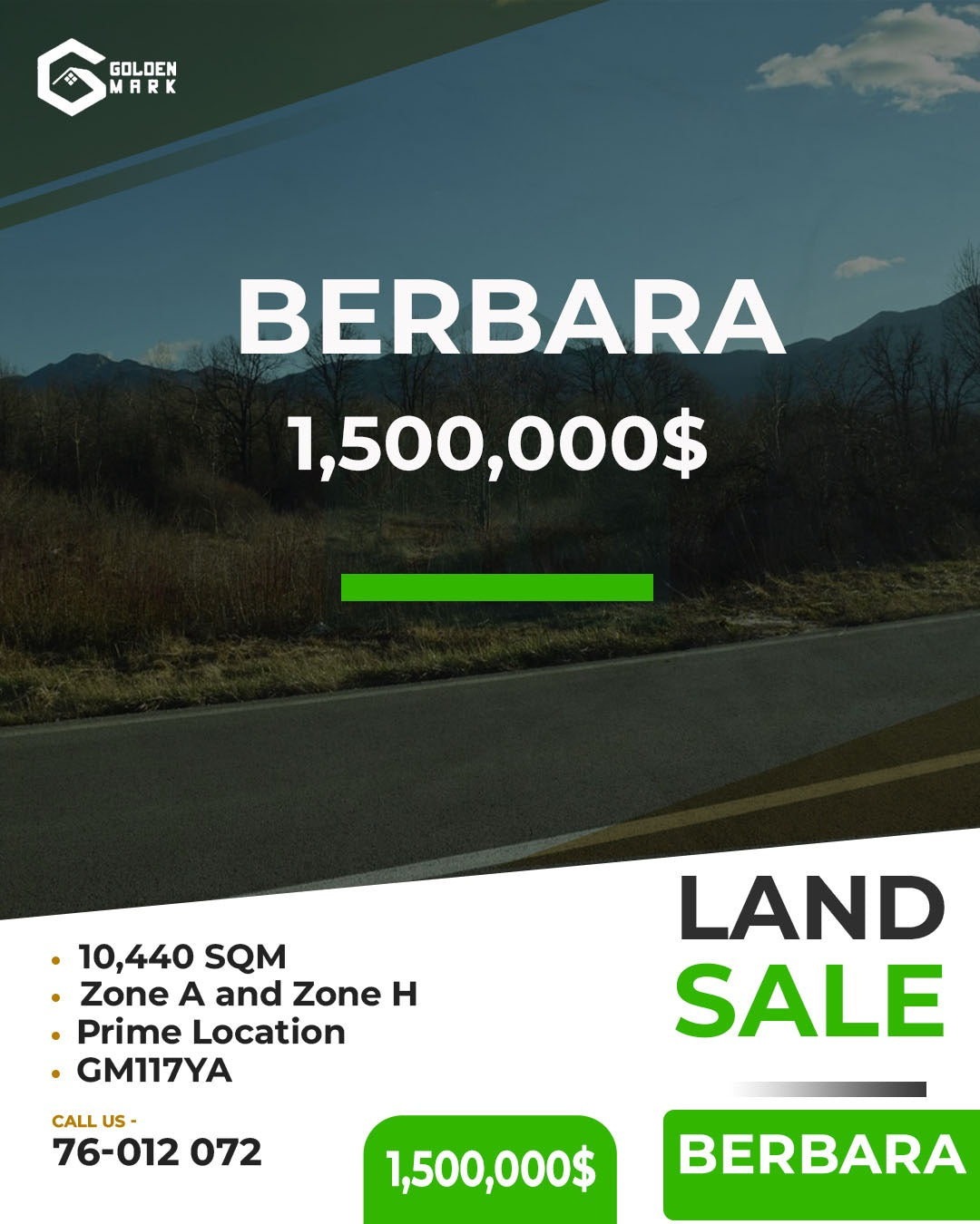 Land for sale in Berbara - أرض للبيع في البربارة GM117YA