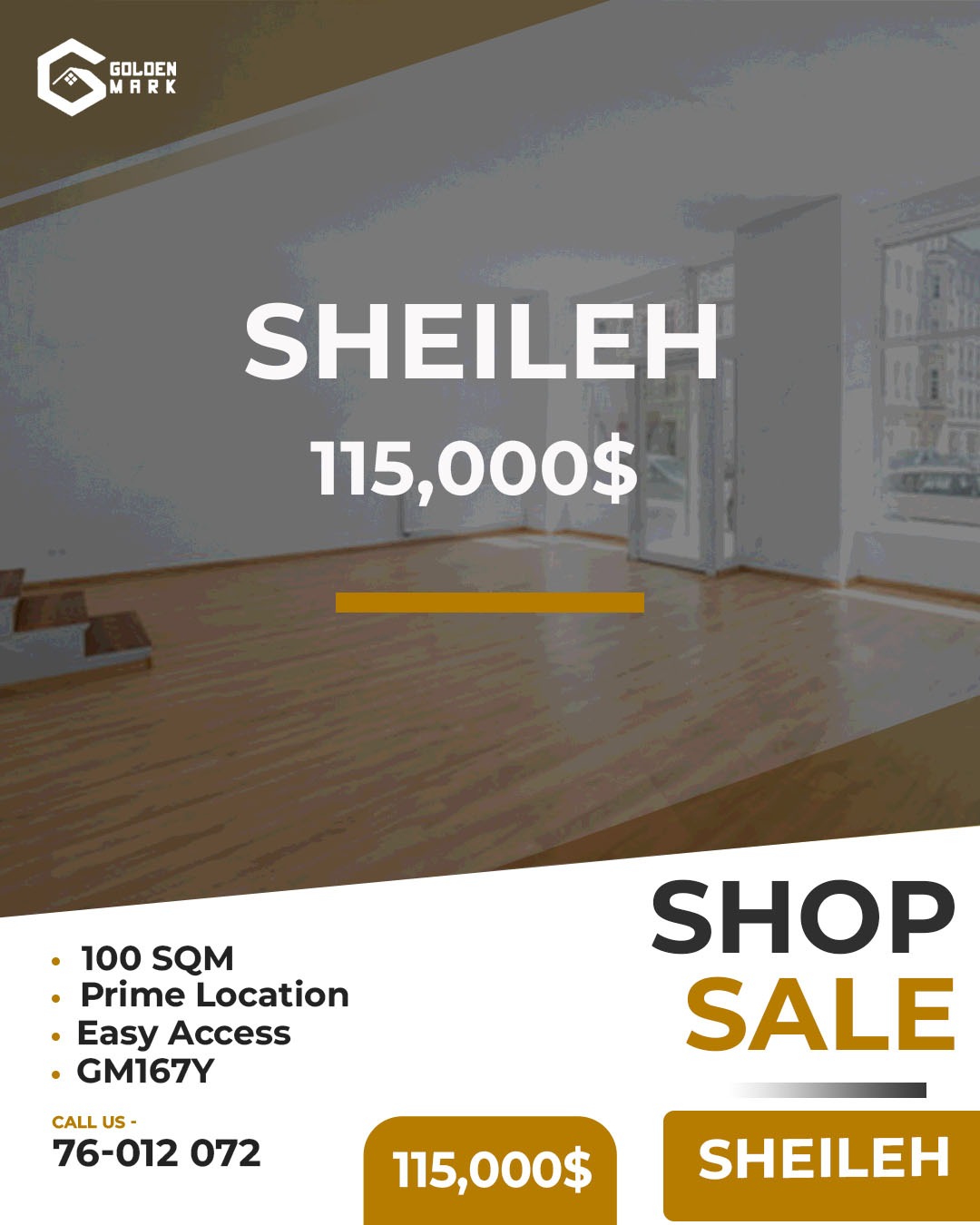 Shop for sale in Sheileh - محل للبيع في سهيلة GM167Y