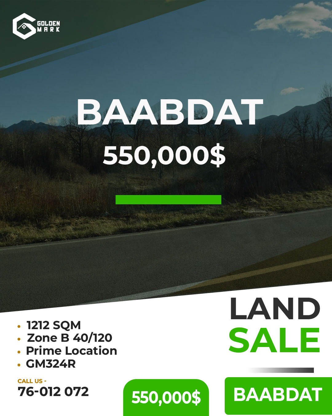 Land for sale in Baabdat - أرض للبيع في بعبدات GM324R