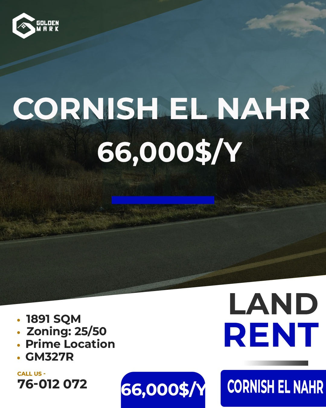 Land for rent in Cornish El Nahr - أرض للإيجار في كورنيش النهر GM327R