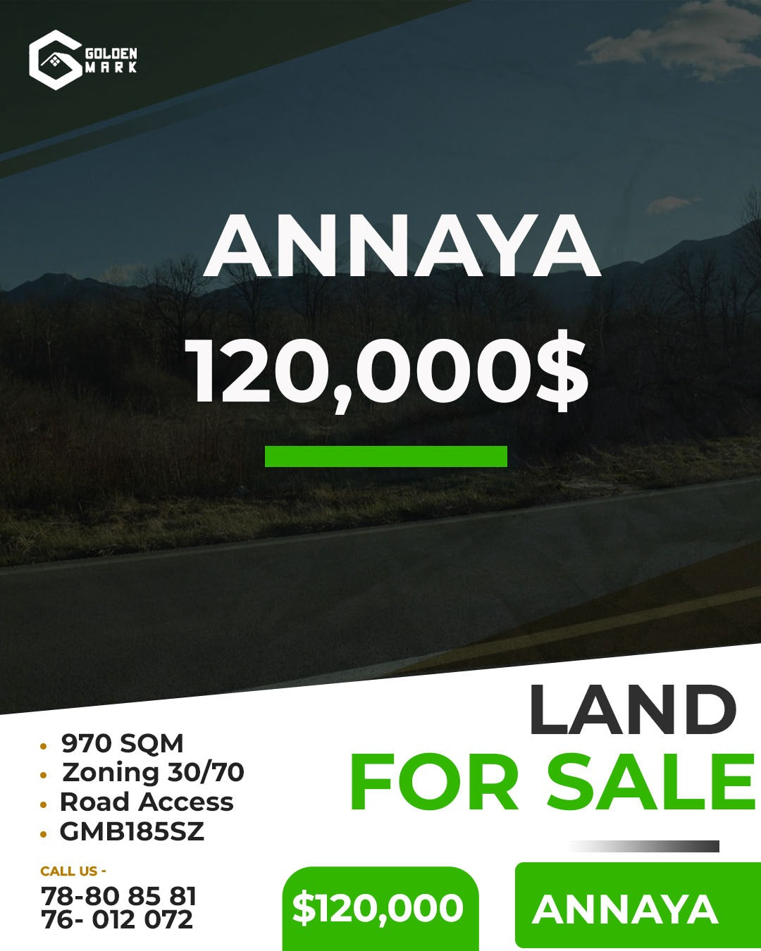 GMB185SZ - Land For Sale In Annaya - أرض للبيع في عنايا